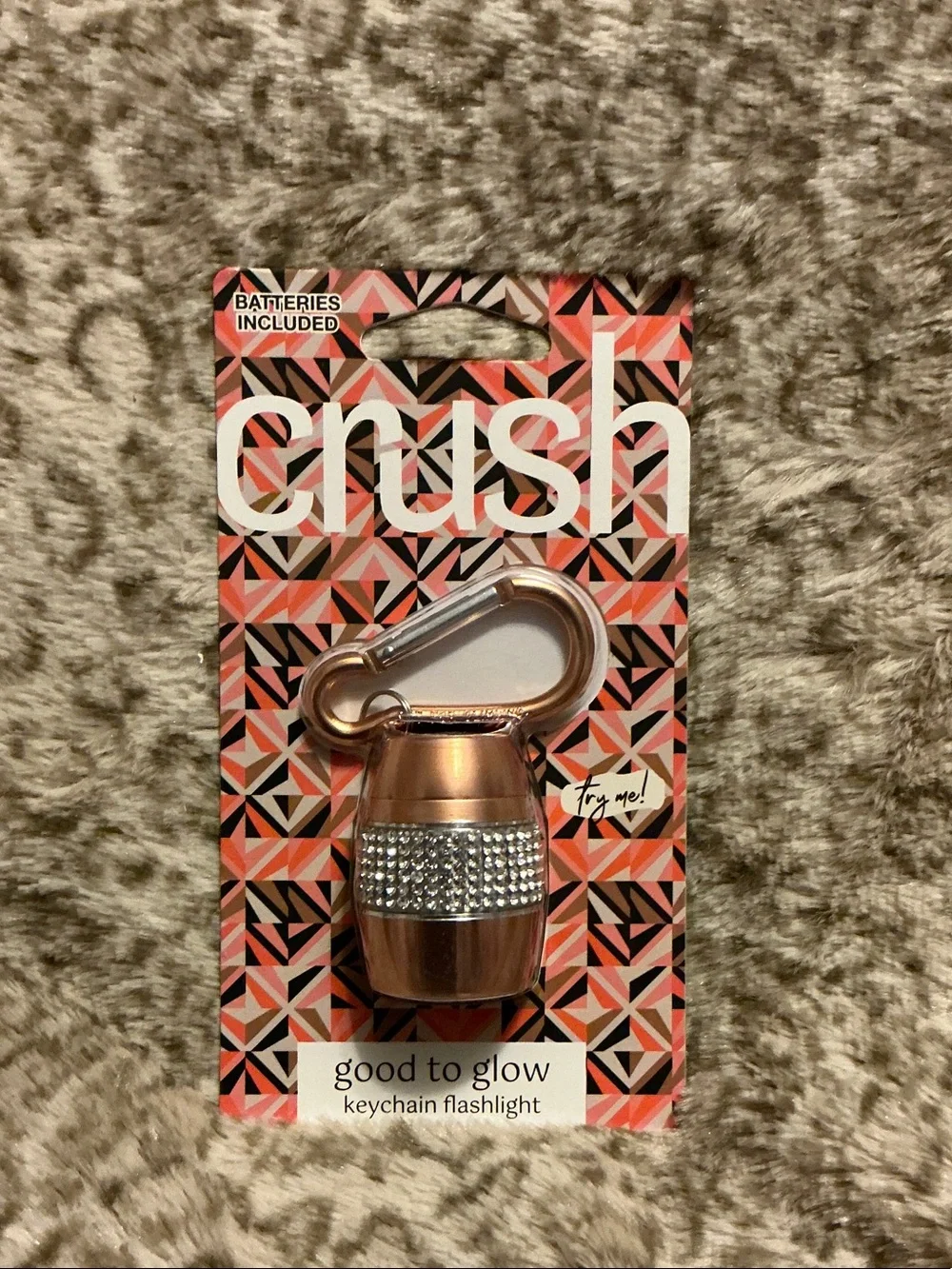 Crush Good to Glow Rose Gold Keychain Flashlight -Rose Gold with Rhinestones